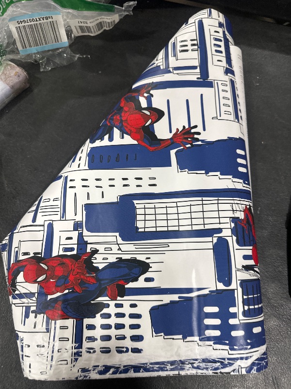 Photo 1 of RoomMates Marvel Spider-Man Cityscape Blue Peel and Stick Wallpaper by RoomMates, RMK12459RL

