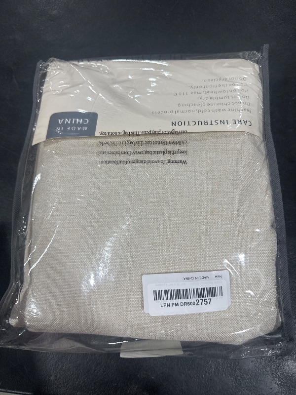 Photo 1 of 100% Blackout Shield Linen Blackout Curtains for Bedroom 84 Inches Long, Back Tab/Rod Pocket Living Room Drapes, Thermal Insulated Blackout Curtains 2 Panels Set, 50" W x 84" L, Cream