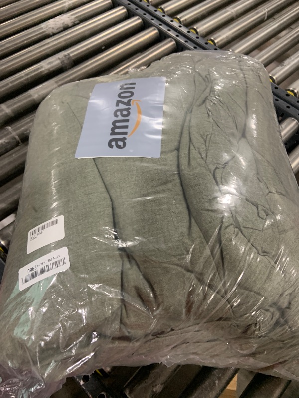 Photo 2 of Bedsure Comforter Set Queen Size Grayish Olive Green - Cotton Fabric with Microfiber Inner Fill, Queen Comforter Set for All Seasons, 3 Pieces, 1 Comforter (90"x90") and 2 Pillow Cases (20"x26")