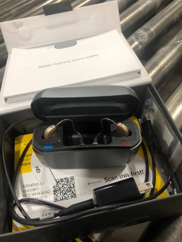 Photo 2 of Jabra Enhance Select 500 OTC Hearing Aids, Audiology Team Care Included, Bluetooth LE Audio & Bluetooth Streaming for Calls, Music, Media (iOS/Android), Nearly Invisible & Comfortable - Gold