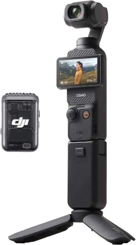 Photo 1 of DJI Osmo Pocket 3 Creator Combo, Vlogging Camera with 1'' CMOS, 4K/120fps Video, 3-Axis Stabilization, Face/Object Tracking, Fast Focusing, Mic Included for Clear Sound, Digital Camera for Photography