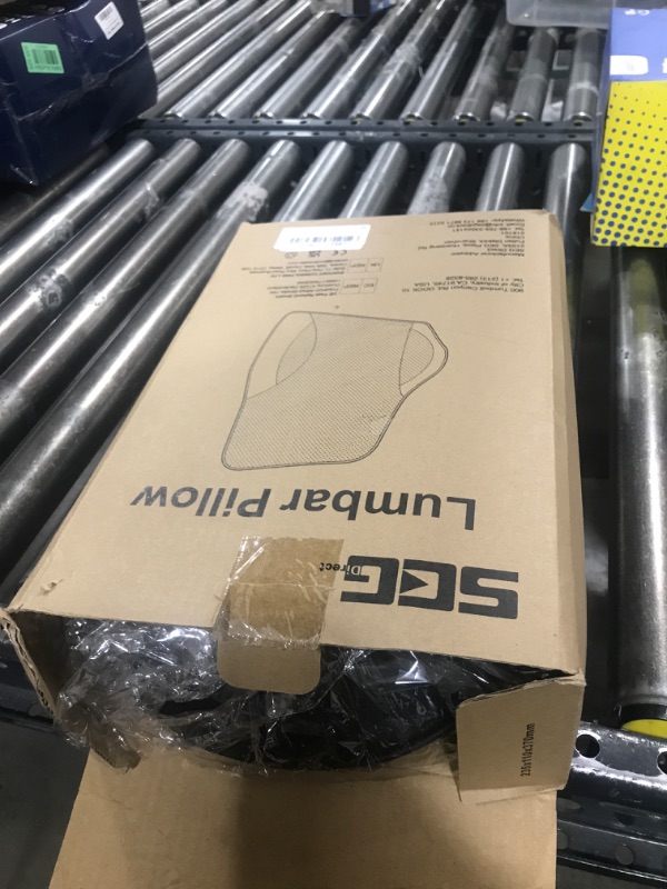 Photo 1 of SEG Direct Lumbar Support Pillow for Car, Back Support with Vibrating Motors 12V, for Driving Fatigue Back Pain Relief, Memory Foam with Leather Cover, for Car Seat Home Office Chair