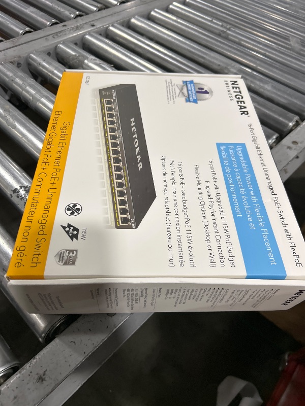 Photo 5 of NETGEAR 16-Port PoE+ Gigabit Ethernet Unmanaged Essentials Switch (GS316P) - with 16 x PoE+ @ 115W, Desktop or Wall Mount