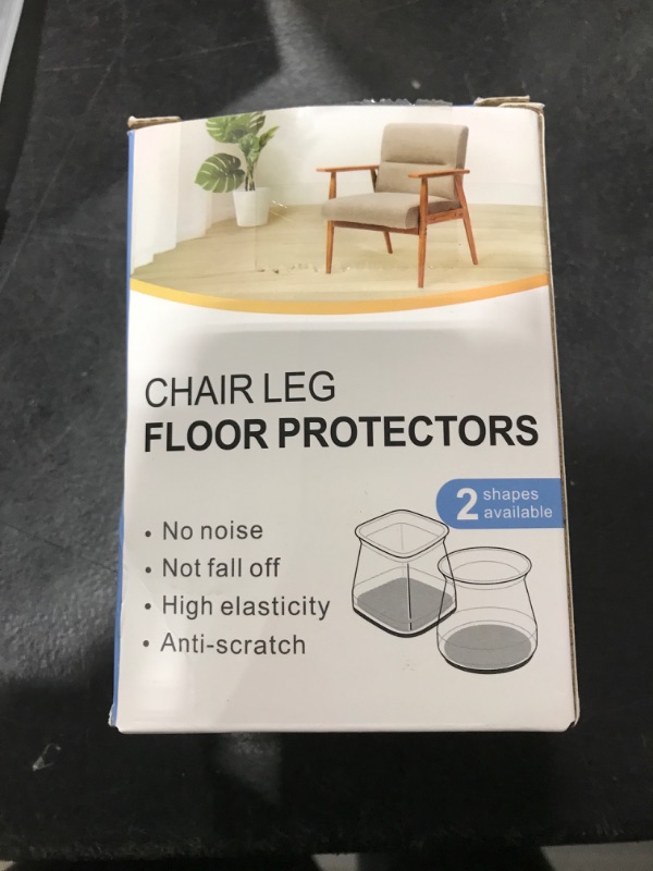 Photo 2 of 24 Pcs Chair Leg Floor Protectors Square, Silicone Felt Furniture Leg Pads Caps Covers for Hardwood Floors (Fit:3/4" to 1")