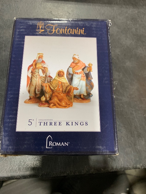 Photo 2 of Fontanini by Roman Inc., 3 Piece King Set, 5" Three Kings Collection, Nativity Figure and Accessories, Hand Sculpted and Painted