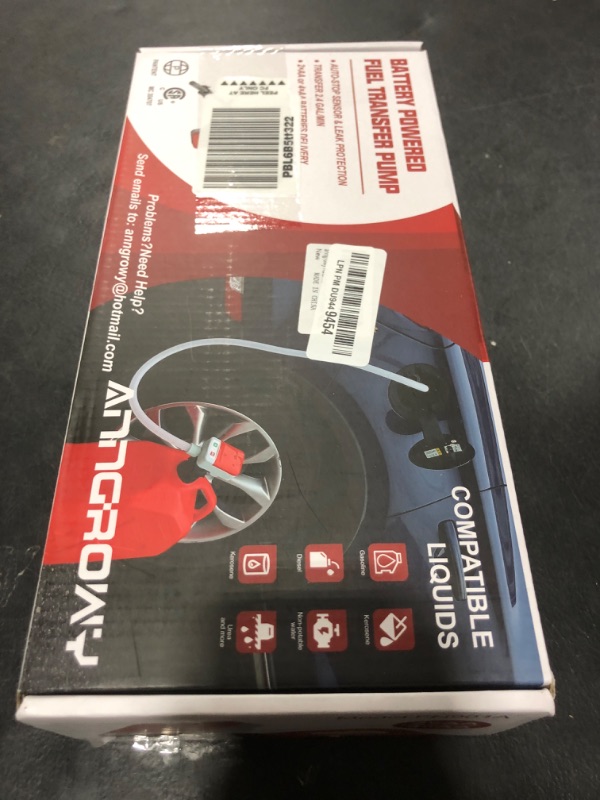 Photo 1 of anngrowy Fuel Transfer Pump Battery Powered with Auto-Stop, Gas Pump Transfer with 4 Size Adaptors, 51" Long Hose, Portable Battery Operated Liquid Pumps For Gas, Fuel, Gas Can, Gasoline, Diesel etc