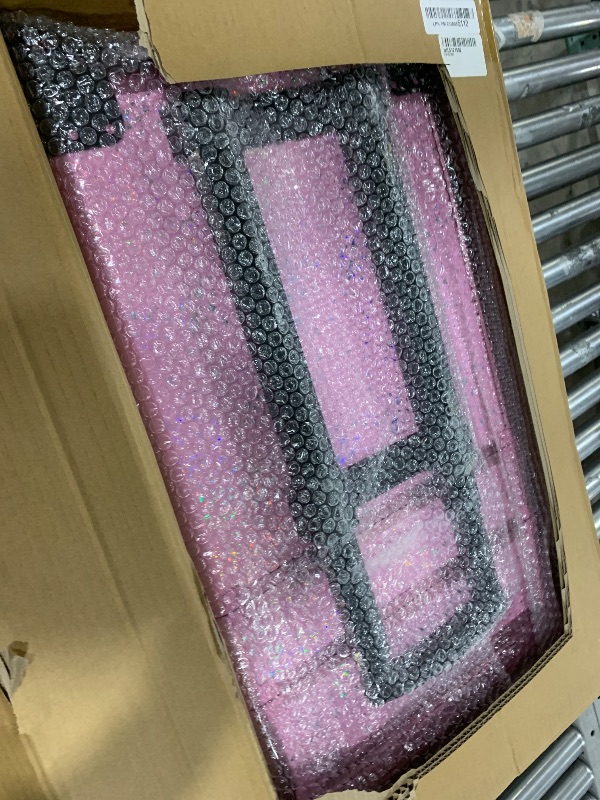 Photo 1 of AROUS Rolling Makeup Train Case Large Storage Cosmetic Trolley 5 in 1 Large Capacity Trolley Makeup Travel Case with Key Swivel Wheels Salon Barber Case Traveling Cart Trunk, Pink