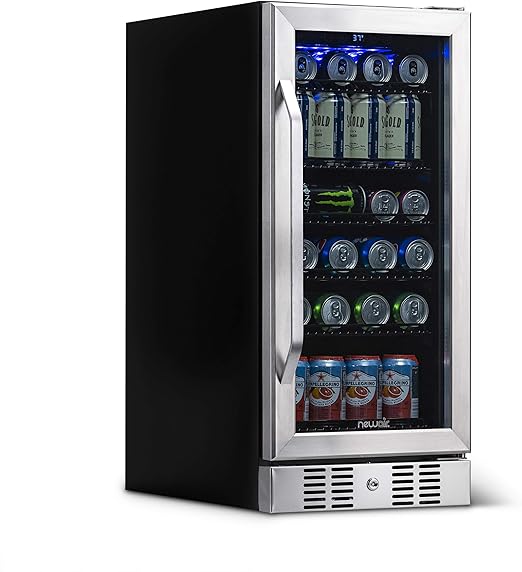 Photo 1 of NewAir Beverage Refrigerator Cooler with 96 Can Capacity - Built-in Mini Bar Beer Fridge for Bedroom, Dorm, Office - Small Refrigerator Cools to 34F Perfect For Beer, Soda, And Drinks
