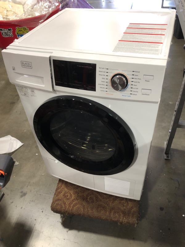 Photo 2 of BLACK+DECKER BDFH44M Heat Pump, 4.4 Cu. Ft. Electric Clothes Ventless Dryer Without Outside Exhaust, White
