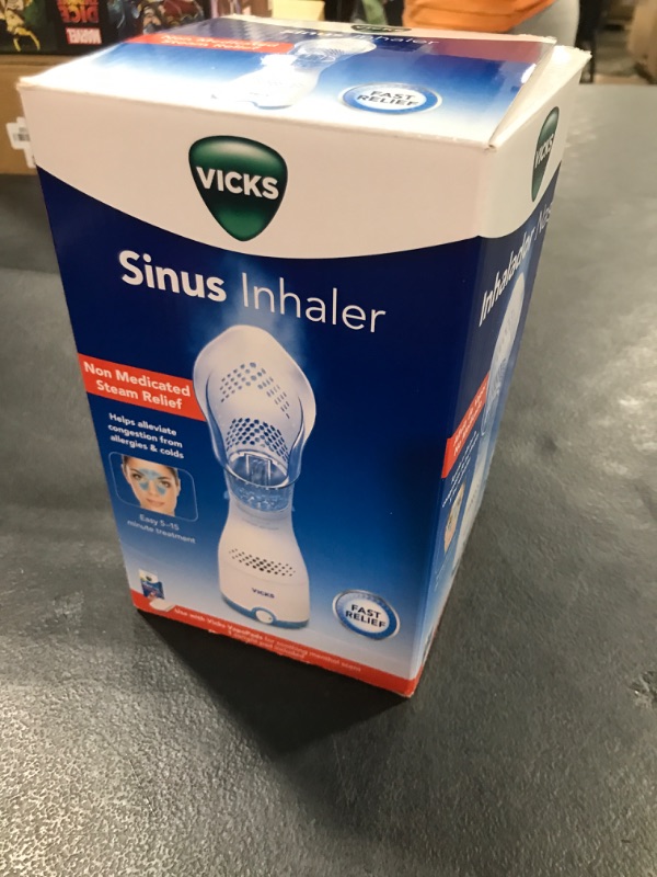 Photo 1 of Vicks Sinus Inhaler - Personal Steam Inhaler for Sinus Relief, Allergies, Congestion, Cough & Colds, Facial Steamer, Soothes Nasal & Throat Passages, Use with VapoPads (1 Included), FSA & HSA Eligible
