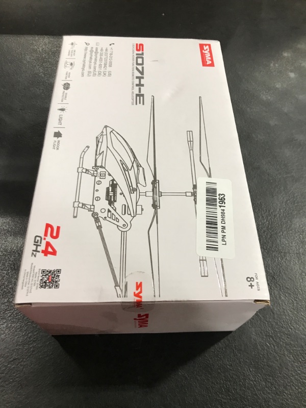 Photo 1 of SYMA Remote Control Helicopter, S107H-E Aircraft with Altitude Hold, One Key take Off/Landing, 3.5 Channel, Gyro Stabilizer and High &Low Speed, LED Light for Indoor to Fly for Kid and Beginner Blue