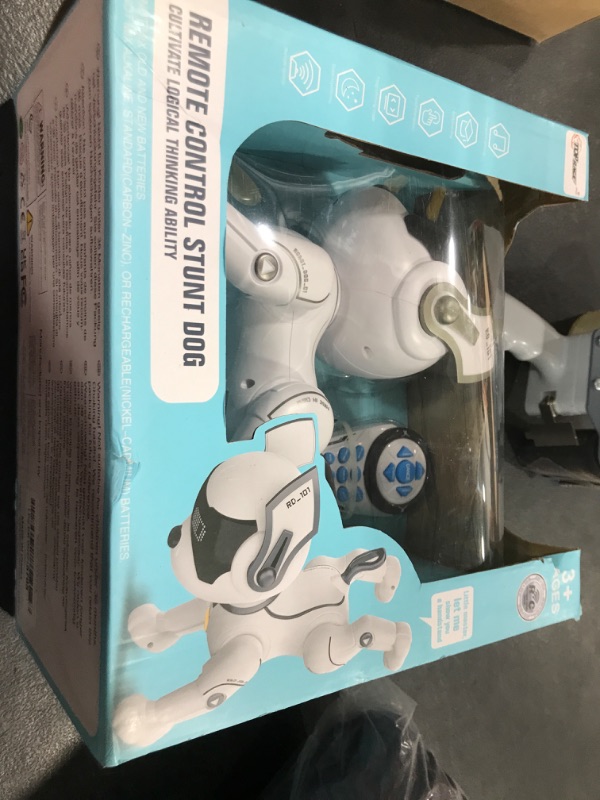 Photo 1 of Top Race Robot Dog - Remote Controlled Interactive Robot Dog Toy - RC Dog Toy with Gesture Mode and Adventure Mode, Programming Treats, Rechargeable - Robot Pet Dog for Kids - White