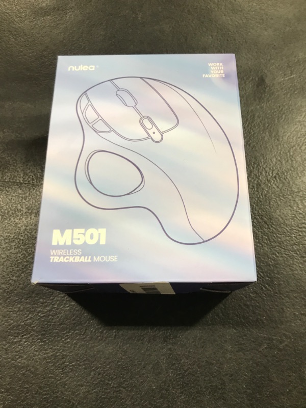Photo 1 of Nulea M501 Wireless Trackball Mouse, Rechargeable Ergonomic, Easy Thumb Control, Precise & Smooth Tracking, 3 Device Connection (Bluetooth or USB Receiver), Compatible for PC, Laptop, Mac, Windows.