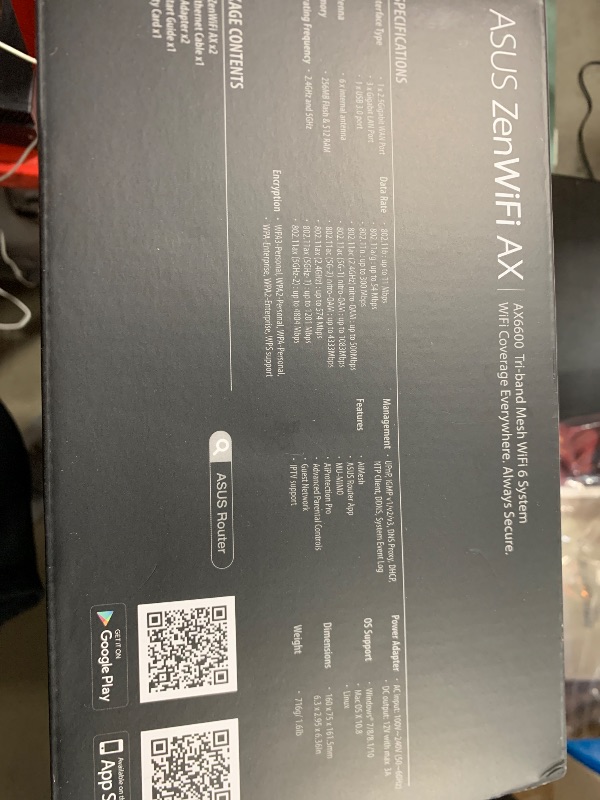 Photo 4 of ASUS ZenWiFi AX Whole-Home Tri-band Mesh WiFi 6 System (XT8) - 2 pack, Coverage up to 5,500 sq.ft or 6+rooms, 6.6Gbps, WiFi, 3 SSIDs, life-time network security and parental controls, 2.5G port