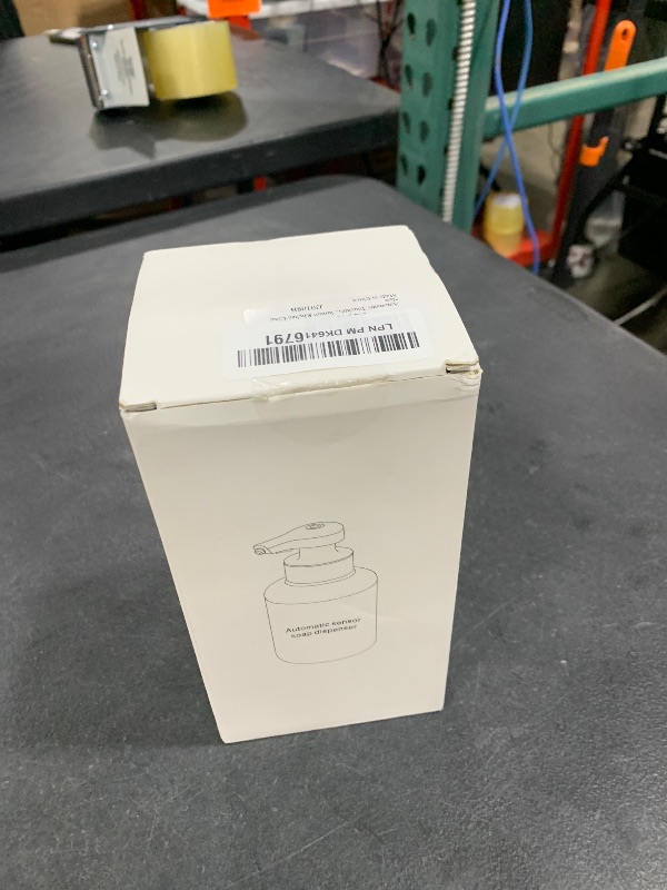 Photo 1 of Automatic Touchless Foam Glass Soap Dispenser, Rechargeable Hands Free Ribbed Liquid Soap Dispenser with Chrome-Finished Electric Sensor Pump, Refillable Bottle for Bathroom Kitchen Clear