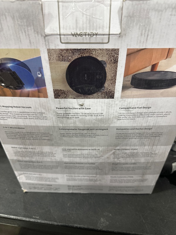 Photo 1 of Vexilar T8 Robot Vacuum and Mop Combo,2 in 1 Mopping Robot with Gyro Navigation,Max 120Mins,App/Voice/Remote,Self-Charging Robotic Vacuum Cleaner,Good for Hard Floor, Low-Pile Carpet