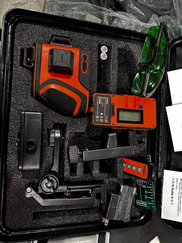 Photo 1 of DOVOH Outdoor Laser Level with Receiver : Daylight High Visibility Laser Level 360 Self Leveling Up To 400ft Long Range 110mw High Power Green with Detector Outside Construction Landscaping, H3-360G
