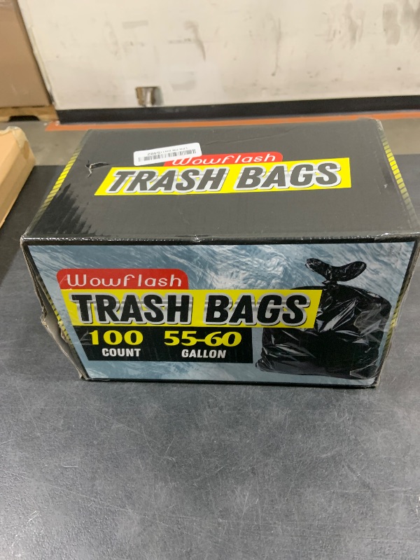 Photo 1 of 100 Count 55-60 Gallon Trash Bags, Sturdy & Tear-Resistant Commercial Can Liners 55 Gallon, Large Garbage Bags, Large Black Trash Bags for Commercial, Lawn and Leaf Bags