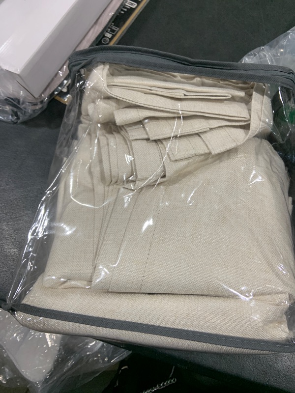 Photo 1 of 100% Blackout Shield Linen Blackout Curtains for Bedroom 108 Inches Long, Back Tab/Rod Pocket Living Room Drapes, Thermal Insulated Blackout Curtains 2 Panels Set, 50" W x 108" L,Cream