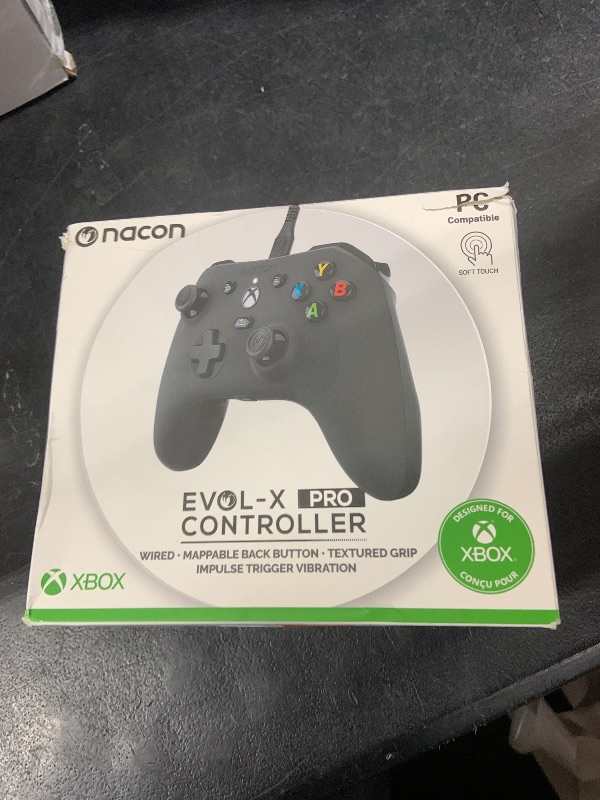 Photo 1 of NACON Evol-X Pro Wired Controller Officially Licensed for Xbox Series X|S, Xbox One, and PC - Mappable Back Buttons -Dual Vibration Motors -3.5mm Audio Jack - Soft-Touch Black