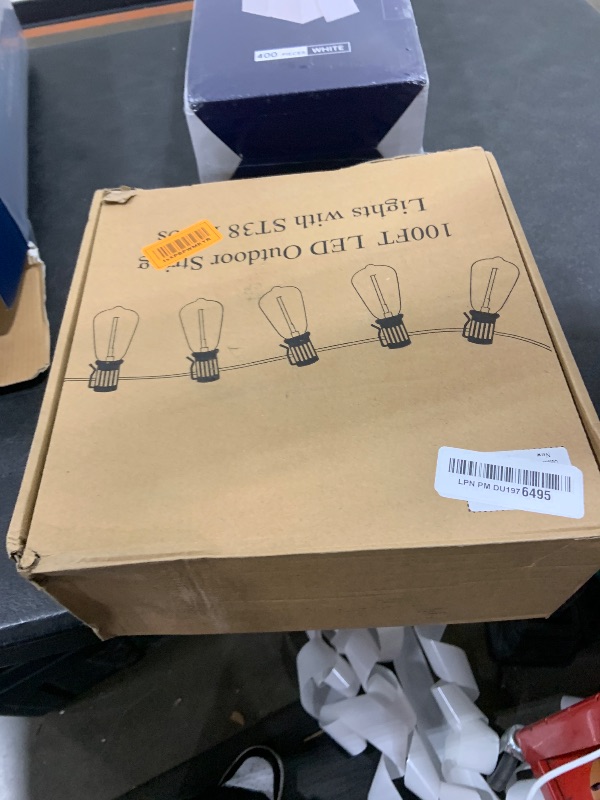 Photo 1 of Brightever LED Outdoor String Lights 100FT Patio Lights with 52 Shatterproof ST38 Vintage Edison Bulbs, Outside Hanging Lights Waterproof for Porch, Deck, Garden, Backyard, Balcony, 2700K Dimmable