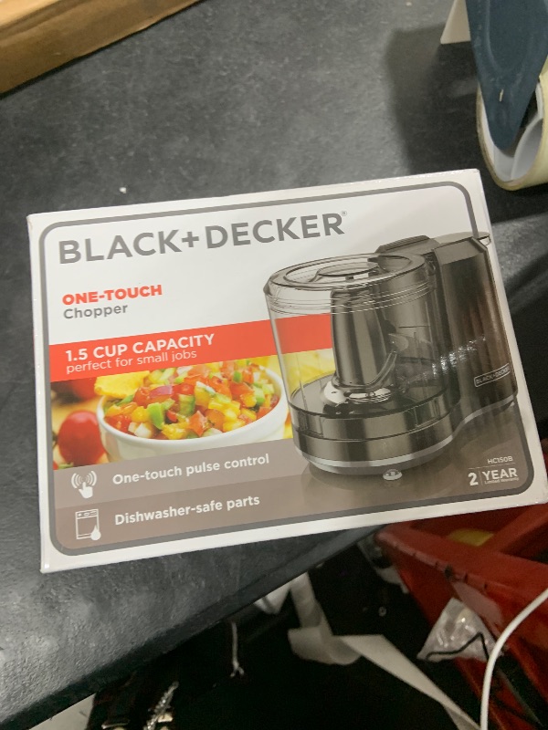 Photo 1 of BLACK+DECKER 1.5-Cup Electric Food Chopper, One Touch Pulse, 150W Motor, Stay-Sharp Blade, Dishwasher Safe