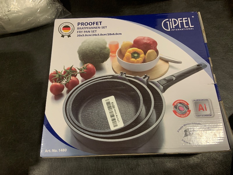 Photo 1 of GIPFEL INTERNATIONAL 8, 10 and 12 Inch Nonstick Frying Pan Set of 3 - Cast Aluminum Pan with Detachable Handle - Non Stick Skillet Healthy Cooking Pans Induction Compatible Cookware, PFOA Free