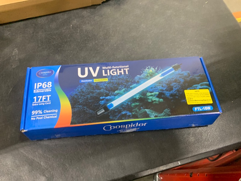 Photo 1 of 18W Aquarium UV Light for 100-1000 Gallon, UV Pond Water Clarifier for Koi Pond, Swimming Pool, Spa, Large Fish Tank, Cold Plunge UV Light for Pond Algae Control
