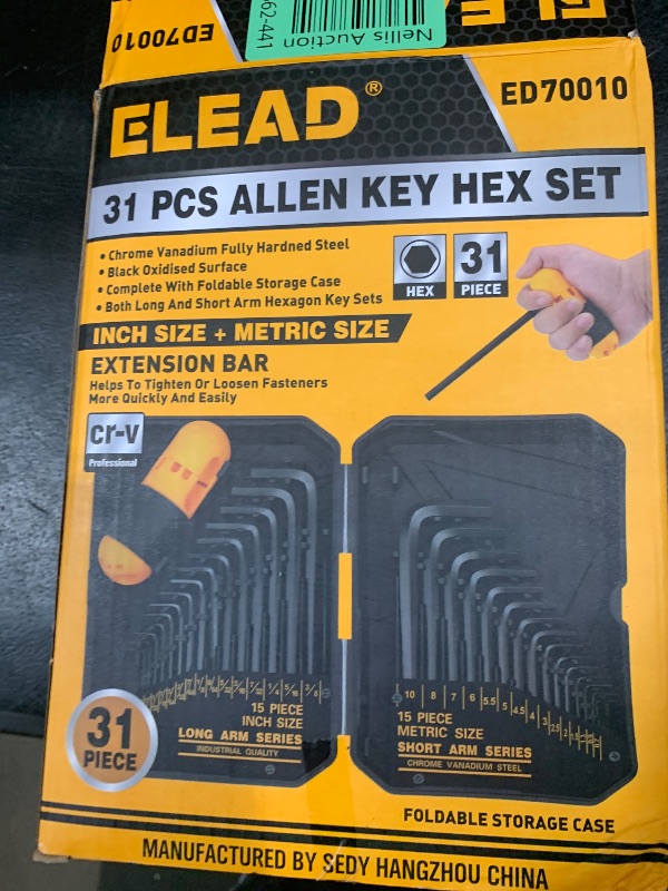 Photo 1 of ELEAD 31-Piece Hex Key Set - Allen Wrench Set, SAE and Metric Allen Keys MM(0.7mm-10mm) SAE(0.028"-3/8) Heat-Treated, Torque Handle, High Leverage, Long & Short Keys, Easy Organization