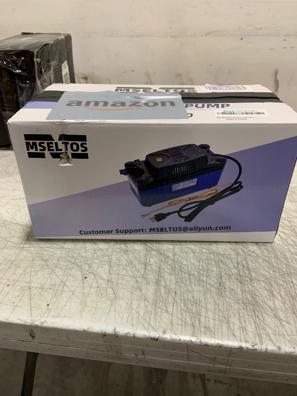 Photo 1 of MSELTOS 1/30 HP 132 GPH 20 FT Max Head HVAC Condensate Pump with 20 FT Tubing, 115V/230V w/Automatic Safety Switch, Condensation Removal for Air Conditioner, Dehumidifier, Ice Maker, Furnace, AC unit