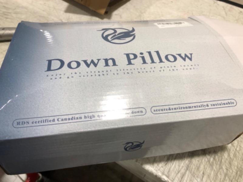 Photo 1 of Baauye Luxury Canadian White Goose Down Pillow Queen Size- 900+ Fill Power, Soft Down Pillow for Sleeping, Fluffy Pillow for Neck Pain Relief, Hotel Bed Pillows for Side Sleeper (1 Pack, 20"x30")