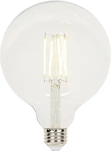 Photo 1 of Westinghouse 5317500 6.5 Watt (60 Watt Equivalent) G40 Dimmable Clear Filament LED Light Bulb, Medium Base