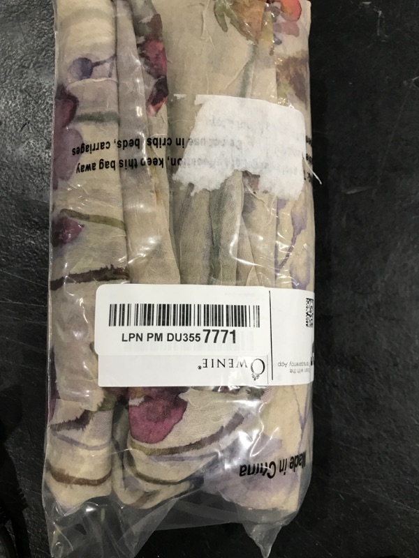 Photo 1 of OWENIE Crushed Sheer Curtains 63 Inches Length 2 Panels Set, Sheer Floral Curtians with printed Design, Printing Drapes on Sheers for Living Room, Rod Pocket Light Filtering Window Sheers 42" W x 63"L