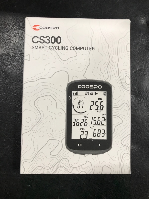 Photo 2 of COOSPO CS300 GPS Bike Computer, 2.6 inches Huge Screen Wireless Cycling Computer, Bluetooth ANT+ Sensor Support Bicycle Speedometer with Automatic Backlight, IPX7 Waterproof, 40 Hr Battery Life, Black