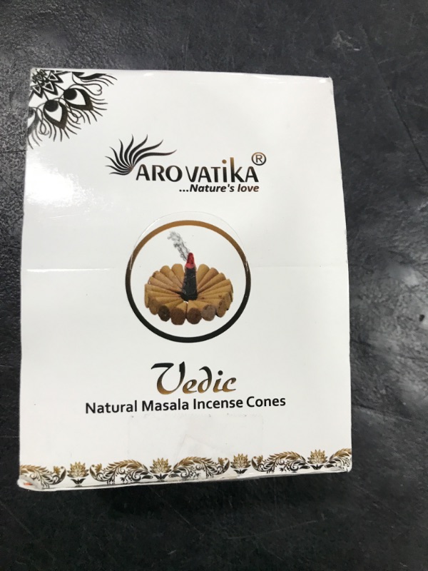 Photo 1 of ARO VATIKA Vedic Sandalwood Natural Masala 120 Incense Cones in Pack of 12 Boxes| Environment-Friendly Dhoop- Best for Prayer, Reiki, Meditation and Relaxation | Burn time- 25 mins