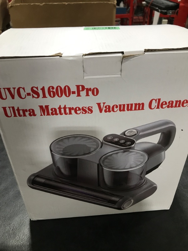 Photo 1 of Bed Vacuum Cleaner 5 in 1 Mattress Vacuum with 16Kpa Suction 253.7nm UV-C Light, HEPA Filtration, Ultrasound , 140? Hot Air, 30000Rpm/Min Brushroll Rotation, Replacement Filter Included, 500W, Corded