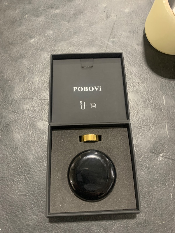 Photo 3 of POBOVi Smart Ring - Sleep/Stress/HR Tracker - Size First with Sizing Kit - Up 5-7 Days Battery Life - Using Wireless Charging Case - No APP Subscription - iOS/Android Compatible (Gold, Size 7)