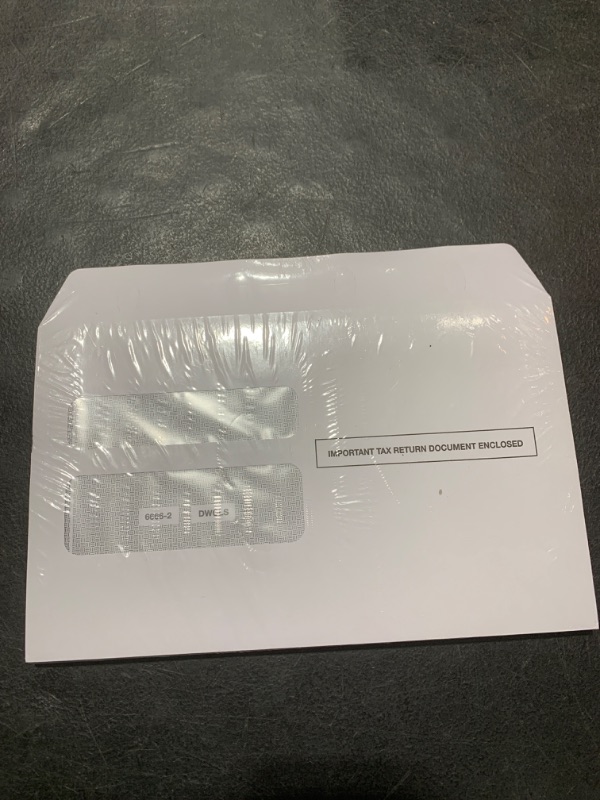 Photo 2 of W2 Envelopes Designed for Printed W2 Laser Tax Forms, 25 of Double Window - Self-Seal- Security Envelope, For QuickBooks Desktop and Other Tax Software, 5 5/8’’ x 9’’