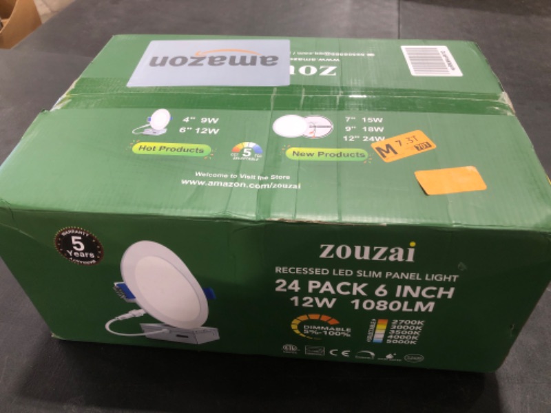 Photo 2 of zouzai 24 Pack 6 Inch Ultra-Thin LED Recessed Ceiling Light with Junction Box 5CCT Adjustable Dimmable Can-Killer Downlight - ETL and Energy Star Certified (24 Pack,5CCT, 6 Inch)