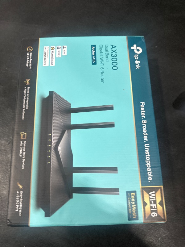 Photo 2 of TP-Link Dual-Band AX3000 Wi-Fi 6 Router Archer AX55 | Wireless Gigabit Internet Router for Home | EasyMesh Compatible | VPN Clients & Server | HomeShield, OFDMA, MU-MIMO | USB 3.0 | Secure by Design