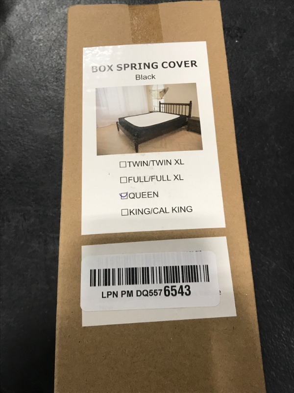 Photo 1 of Biscaynebay Decorative Box Spring Cover Queen Size, Black Luxurious Jersey Knitting Stretchy Wrap Around 4 Sides Bed Skirt for Home/Hotels, Easy Fit Wrinkle Free Machine Washable