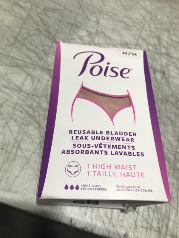 Photo 1 of Poise Washable Adult Incontinence Underwear for Women, Reusable, Light Absorbency, Medium, High Waist, Pink, 1 Count