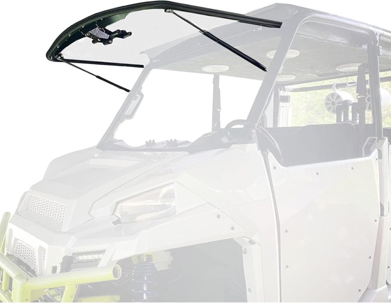 Photo 1 of 1/4" 3 in 1 Flip Windshield Scratch Resistant Clear Replacement for 2013+ Polaris Ranger XP 900,2014+ Polaris Ranger XP 900 Crew,Full, Half, or Vented Positions
