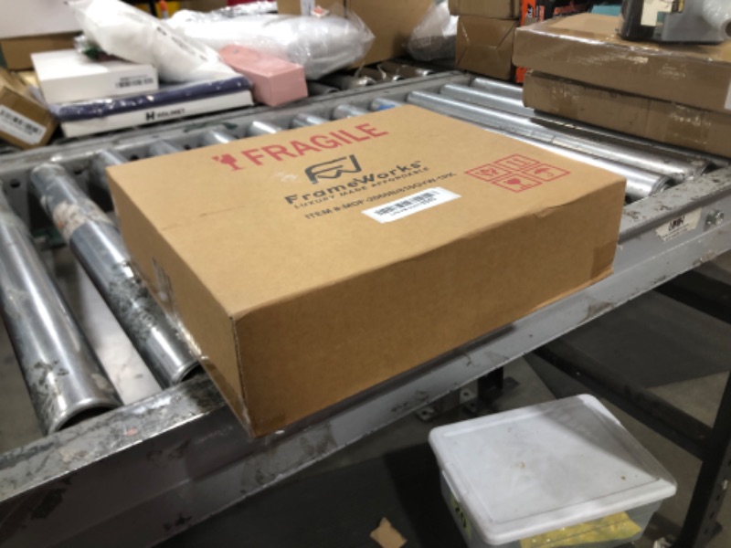 Photo 1 of FrameWorks 8x10 Driftwood Wooden Shadow Box Frame – Soft Felt Back, Tempered Glass, and Included Elegant White Ball Push Pins