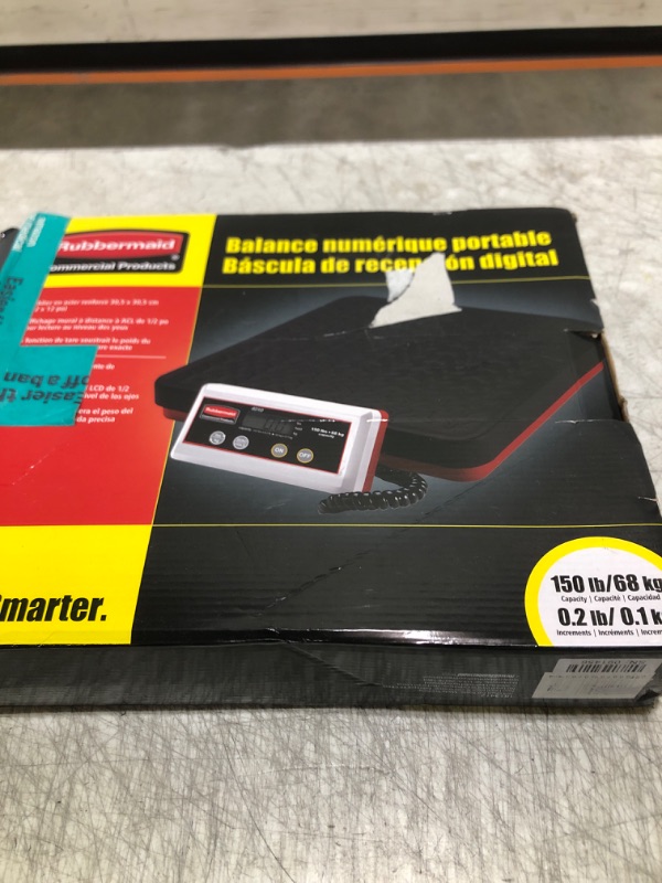 Photo 2 of Rubbermaid Commercial Products Digital Receiving Scale, 150-Pound Capacity, Heavy-Duty Non-Skid Shipping and Postal Scale, Food Scale for Kitchen/Restaurant