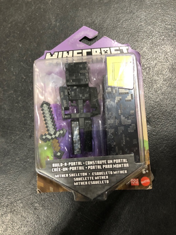 Photo 1 of Mattel Minecraft Craft-A-Block Wither Skeleton Figure, Authentic Pixelated Video-Game Character, Action Toy to Create, Explore and Survive, Collectible Gift for Fans Age 6 Years and Older
