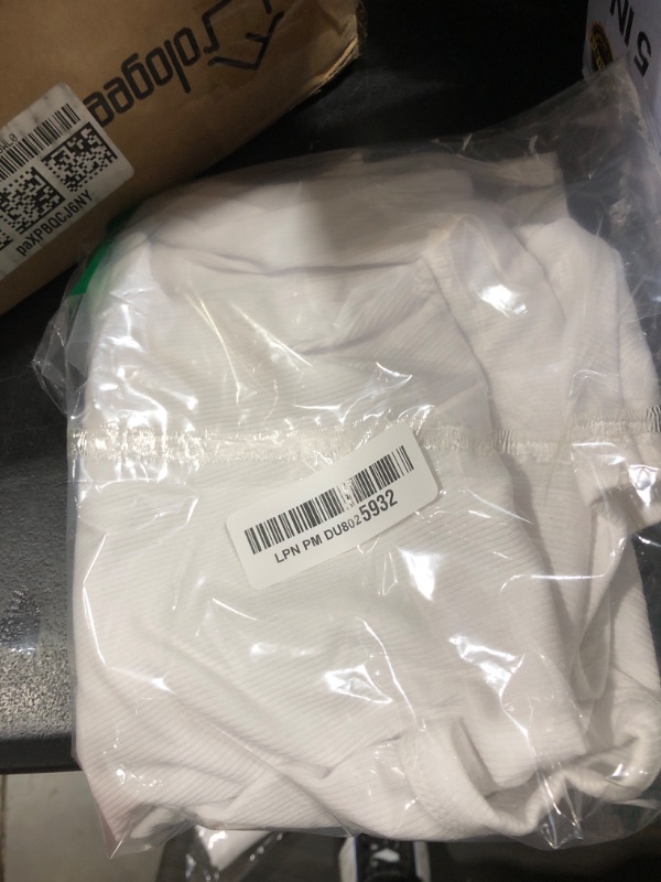 Photo 1 of ANRABESS Women Short Sleeve Crewneck Rib Knit Slim Fitted Shirts Summer 2025 Basic Tee Tshirt Tops Underwear Outfits Clothes White Medium