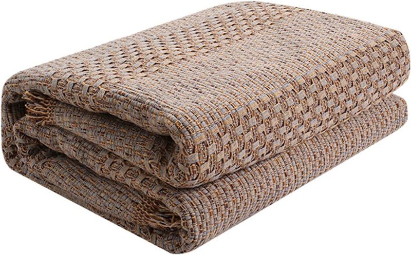 Photo 1 of Woven Couch Cover Sofa Throw Blanket – Soft, Breathable, and Skin-Friendly with Textured Weave and Fringe, Perfect for Bed, Sofa, Shawl, and Car Blanket(180 x 180CM)