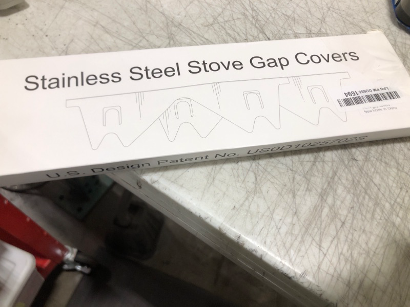 Photo 2 of Stove Gap Covers Stainless Steel,2 Pack Stove Gap Filler,Stove Guard for Gas Stoves Oven Counter Side Gap, Retractable Length 13.8" to 27.5", Width 0.79",Heat Resistant and Easy to Clean