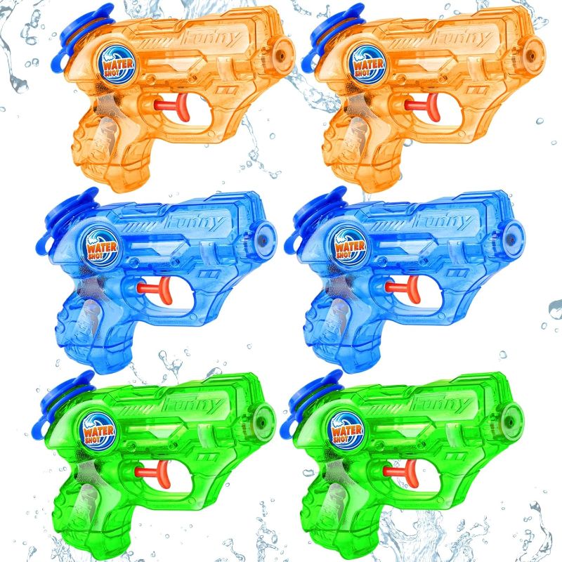 Photo 1 of Mini Water  for Kids Toddler: 6 Pack Water Guns Soaker Squirts Blasters with Trigger for Boys Girls Summer Outdoor Swimming Play Toys